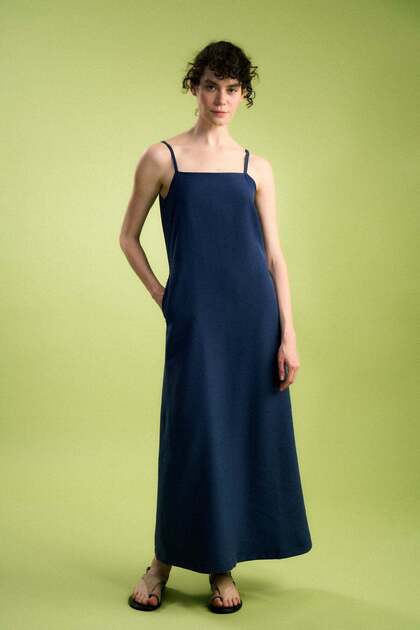 Basic Tencel â„¢ Long Dress - Navy Blue