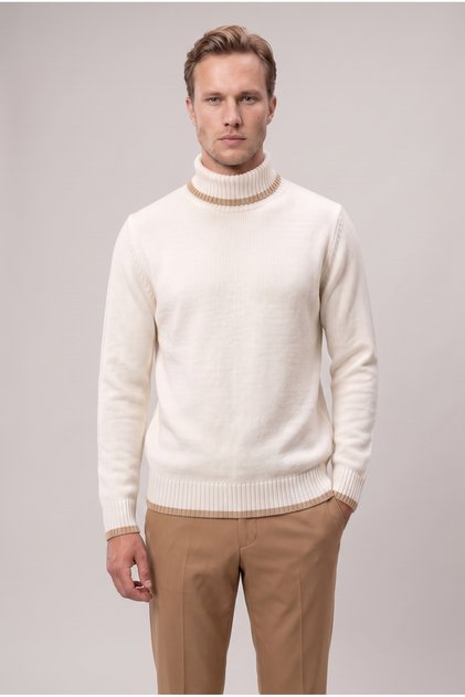 Ds Damat Regular Fit Ecru Sweater