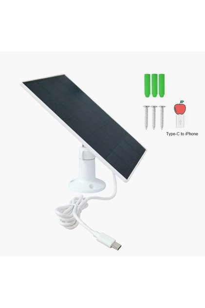 004 10W 5V Solar Panel Type-C Adapter Outdoor Solar Cell Charger Solar Panels for Security Camera Sm