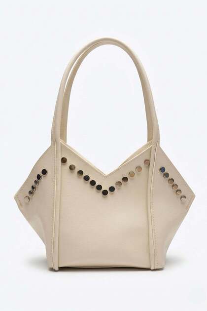 Asymmetrical Faux Leather Handbag with Puppy Design
