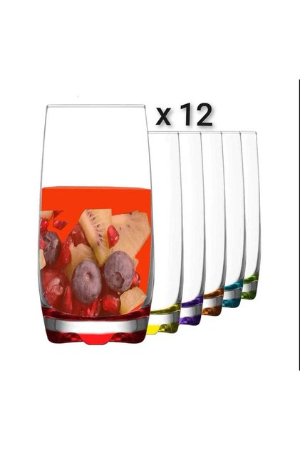 Set de 12 pahare colorate Coral Adora 390 ml Eleganță și culoare pentru terasă sau evenimente