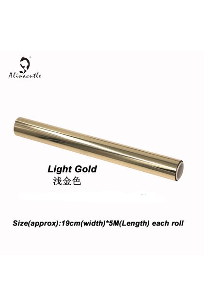 Light Gold 5M(Length)X19CM(Width) Toner Reactive Foil Film,PVC Tube Packing,Can Use With Laminator,
