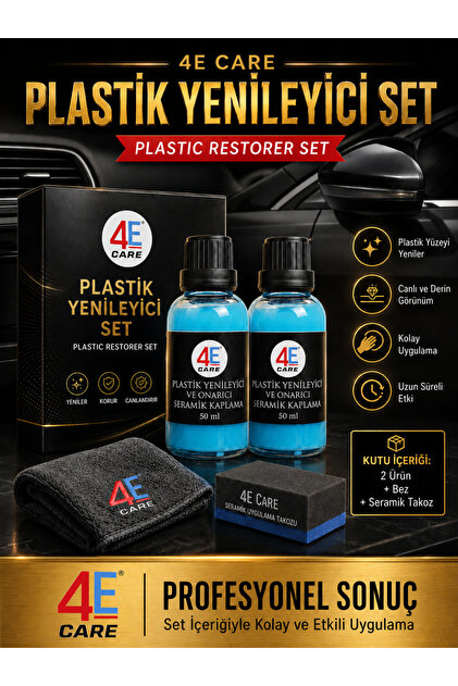 Plastik Yenileyici Ve Onarıcı Seramik Kaplama 50 ml Cam Şişe İkili Paket