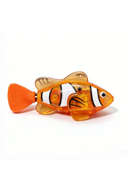 YELLOW Photosensitive Swimming Clownfish, Realistic Electric Pet Robotic Fish, Aquarium Decoration,