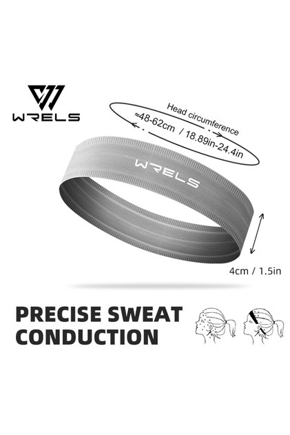 grey Sports Headband Anti Slip Yoga Hair Band Quick Dry Running Sweatband Workout Headbands for Wome