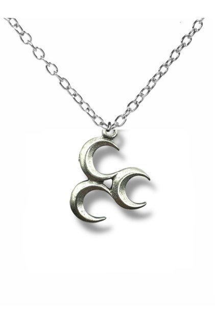 Simple Three Crescent Figures Silver Color Unisex Necklace – Meaningful and Elegant Design