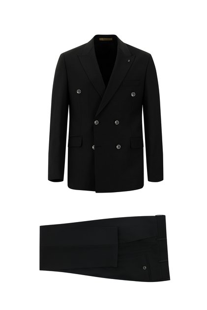 7 Drop Slim Fit Dar Kesim Yünlü Kruvaze Takım Elbise