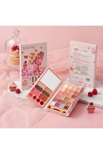 Totto Time Multi Color Eyeshadow Palette with Highlighter, Blush and Eyebrow