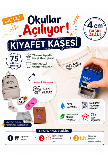 Kıyafet Kaşesi Kumaş ve Tekstil Kaşesi Kreş ve Okul Kaşesi Kişiye Özel Tekstil Kaşesi Kişiye Özel Giysi Damgası Anaokulu Kaşesi Kişiselleştirilebilir Kaşe Kişiye Özel Hediye