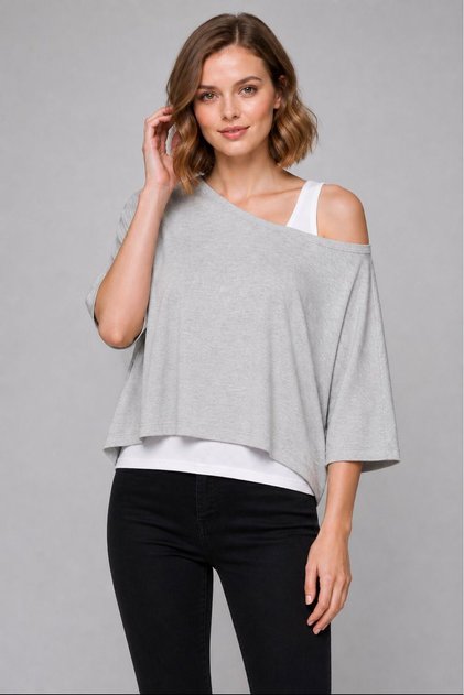 Women's Casual Set Top Knitted Viscose Undershirt Swimmer Tank Top Comfortable Sports Set Gray