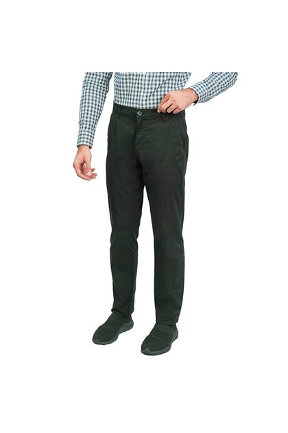 Men's Twill Low Rise Slim Taper Khaki Pant