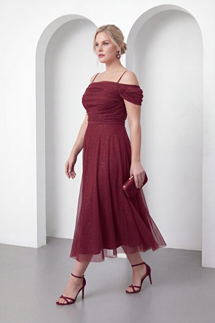 sachin and babi light blue dress Dressystars Women Burgundy Wedding Guest Dress A Line Ruched Knee-Length Formal  Dress