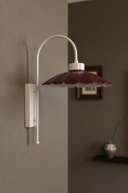 Risso Cherry Rotten Metal White Body Rustic E27 Single Wall Sconce
