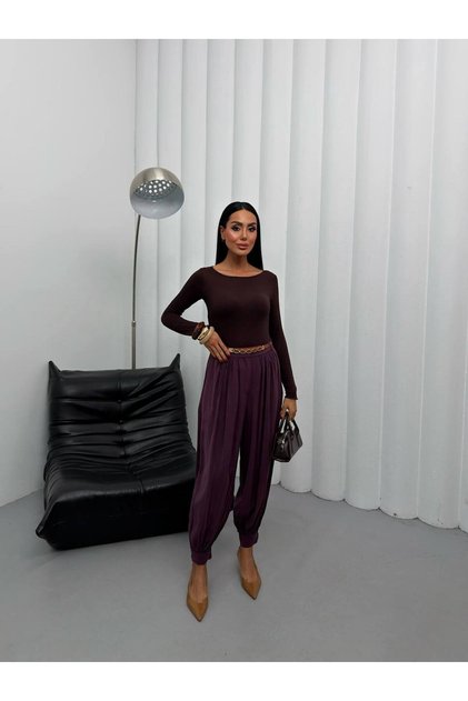 Women's Shalwar Trousers High Waist Elasticated Leg Comfortable Cut Stylish Casual Trousers