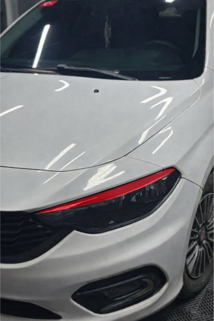 Red Color Headlight Eyebrow Sticker Sticker (Right and Left) for Fiat Egea