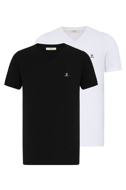 2-Pack Basic V Yaka T-shirt