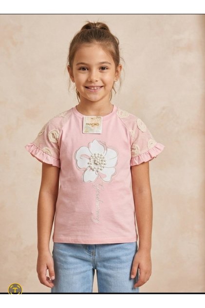 Girl's Summer T-Shirt, Single Top, 1 Piece, % Cotton Fabric, Super Quality, Lycra, Pink Color, Full Lycra Cotton Fabric, 100% Full Fit, Travel-Friendly, Special Daily Wear.
