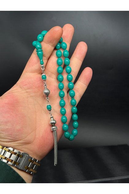 The Most Special Shade of Green, Amber Prayer Beads, Special Design Tassel