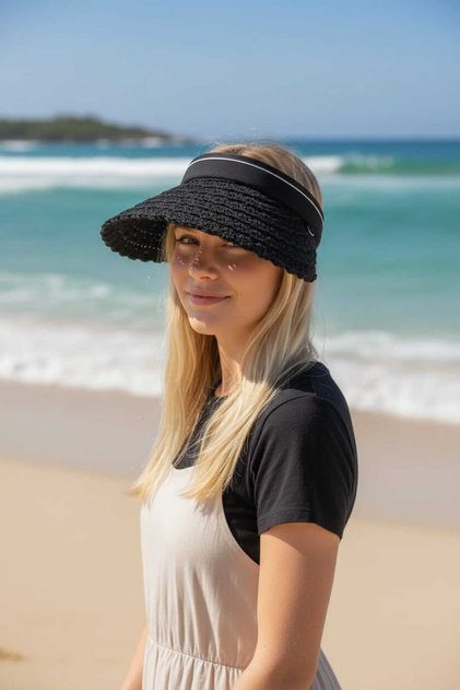 Visor Beach Tennis Adjustable Lace-Up Hat