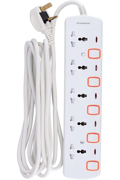 5 Way Multi Plug Power Universal Socket Extension Board
