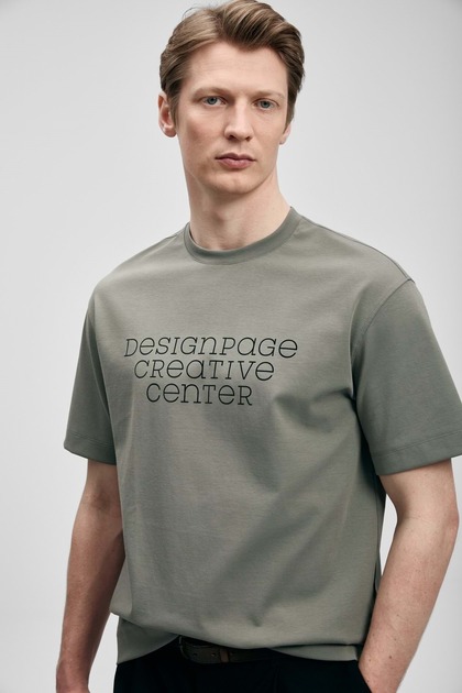 111020284 Frank Erkek Basic T- Shirt Tişört Erkek Tişort YEŞİL