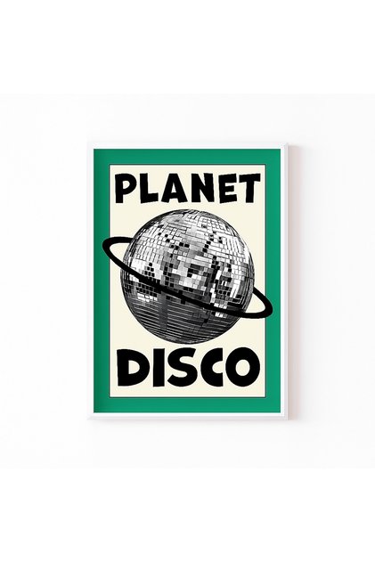 Laminated Framed Pvc Protected Uv Printing Planet Disco Wall Art - Modern & Stylish Wall Decor