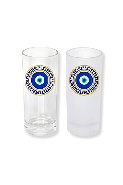 Raki Glass with Evil Eye Beads – 1 Stylish Presentation Glass with Ice/Iceless Option 0136