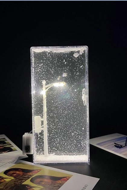 LED Kar Efektli Sokak Lambası Gece Lambası Dekoratif Masa Lambası Nostaljik Işıklı Kar Küresi