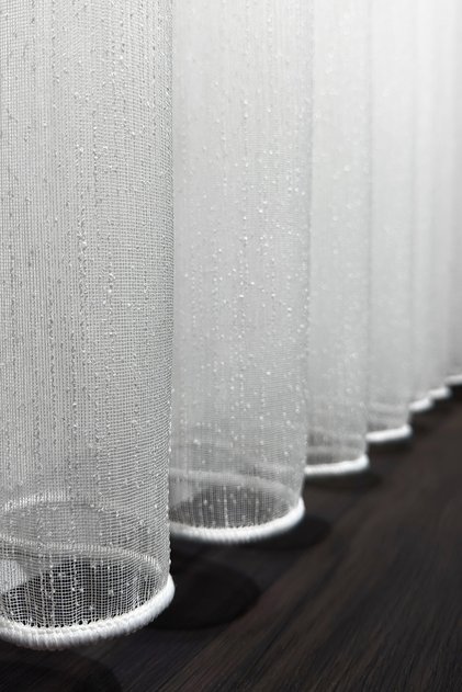 Harmony Series Textured Ecru Tulle Curtain with Slubbed Texture