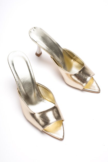 Margaret Women's Gold Pointed Toe Slippers