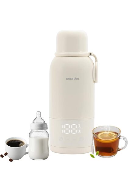 Boilix Portable Electric Kettle | Milk Warmer, 500ml, 6-10 Hours Working Time, 7 Presets, 37-100°C Temperature,Leak-Proof, Detachable Battery, 10400mAh Battery, 80W Power, USB-C Charging