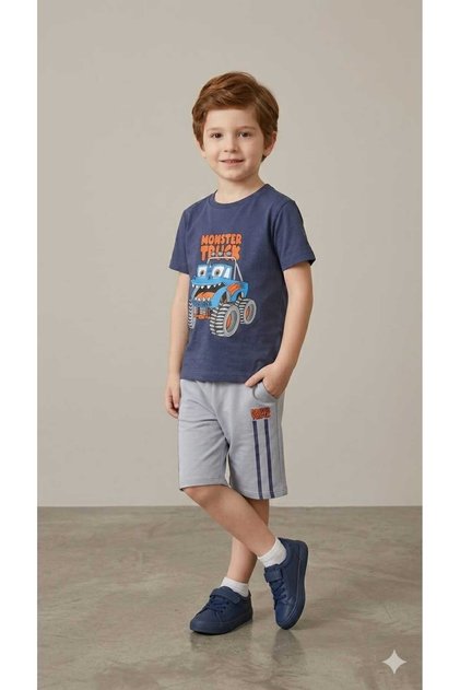Boy's Summer Shorts Set T-Shirt Shorts Cotton Casual Comfortable Combination 3-4-5-6 Years Old