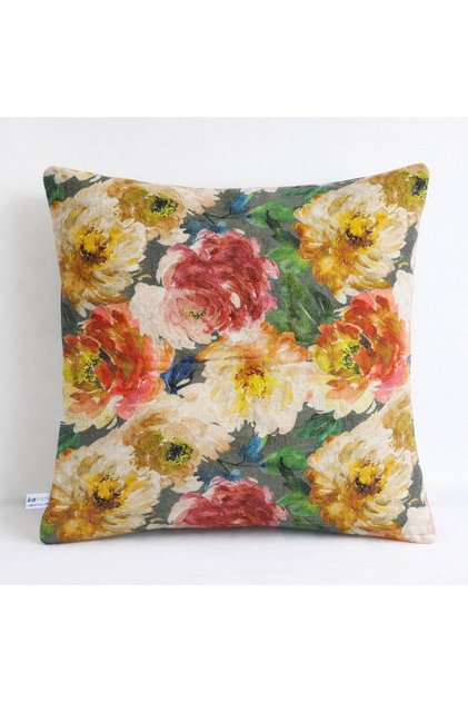 Takatrend Natural 100% Viscose Linen Colorful Print Woven 43X43 cm Size Luxury Throw Pillow Cover B450105