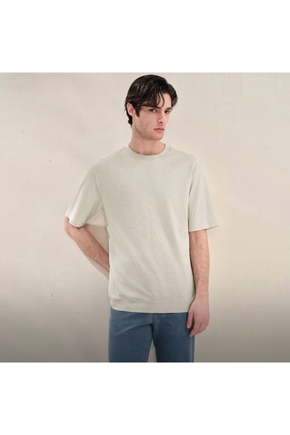 Men Regular Cotton Linen Blend Tee