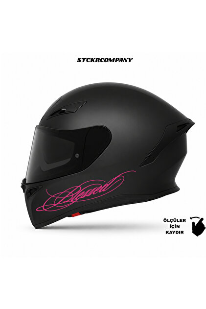Blessed Text Sticker | Blessed Helmet Sticker | Helmet & Fairing Compatible Premium Sticker | Written Helmet Sticker