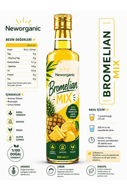 New Organic Bromelain İçeren Detox Mix || Ananas ve Limon Sirkesi