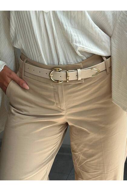 Learn Round Buckle Model Jacket Belt Dress Belt Trouser Belt