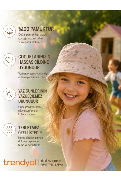 100% Cotton Feature Girl's Hat