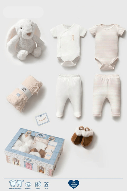 Baby Boy 7-Piece Newborn Luxury Rabbit Toy Boxed Gift Set