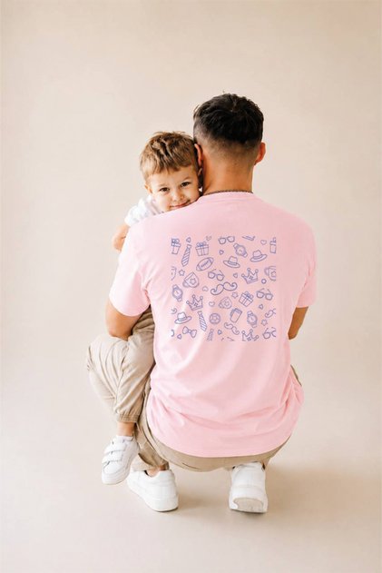 Father's Day Gift, Father-Child Combination, 100% Cotton Oversize T-Shirt