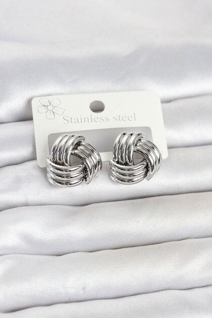 316L Steel Silver Color Spiral Model Women's Earrings