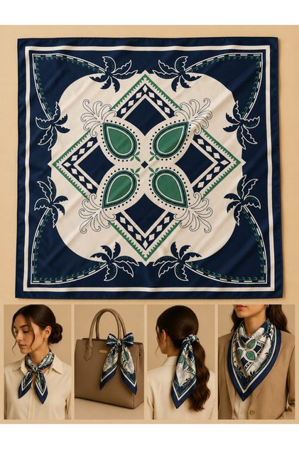Patterned Women's Scarf (50X50)
