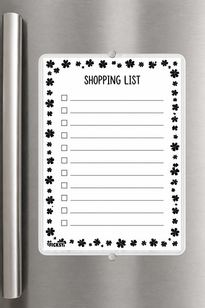 Shopping List - A5 - Magnetic - Pvc - Refrigerator Note Holder & Desktop - Summer Erase - Planner