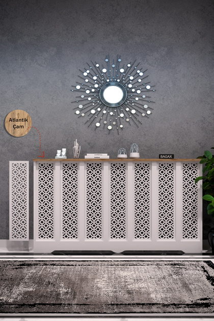 Dekoratif Petek Kaplama Modern Kalorifer Peteği Gizleme Ünitesi 11 Desen 9 Renk İç Ölçü 136 cm Dış Ölçü 140 cm