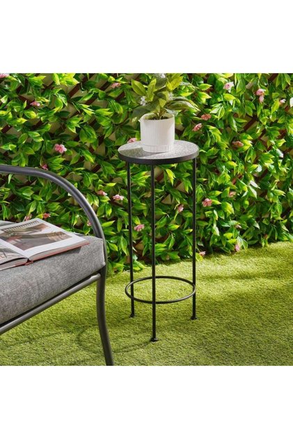Inferno Round Metal Planter Stand 25x25x60cm - Black