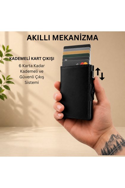 3'ü 1 Arada Kişiye Özel Hakiki Deri Cüzdan – Ayrılabilir MagSafe Kartlık - RFID Korumalı