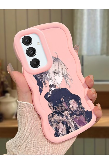 Samsung Galaxy A16 Compatible Case Camera Protector Pink Silicone Couple Phone Case Girl Pattern