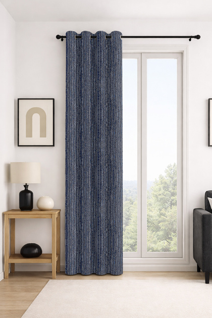 Adel Blackout Blue Background Curtain 100X270 1X2 Pile