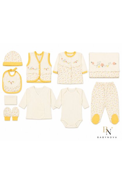Babynova Premium 10-Piece Baby Hospital Discharge Set | Flower Collection