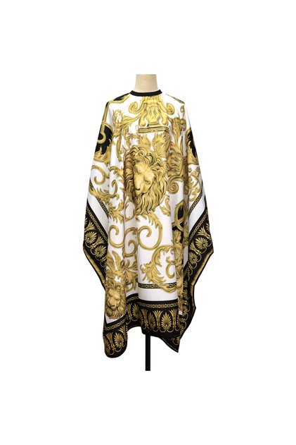 A Waterproof Antistatic Hairdresser Cape Retro Lion Pattern Professional Barber Haircut Gown Hairst.